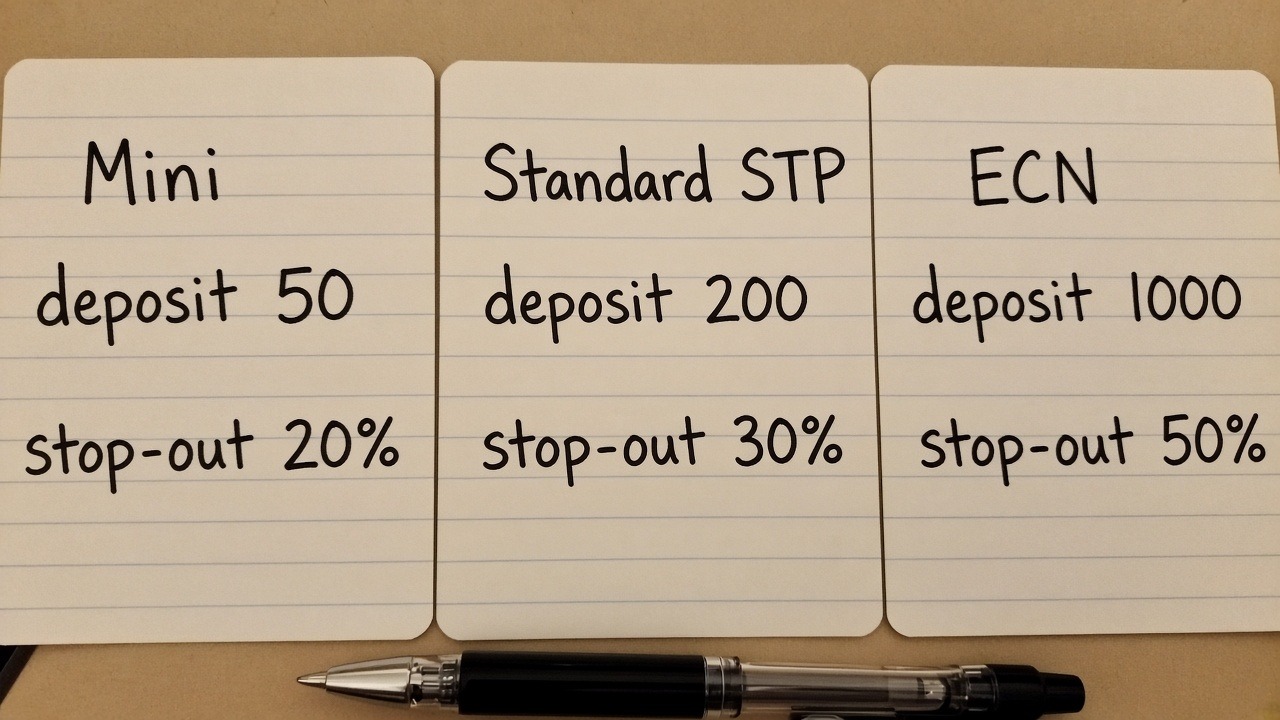 ZFX账户类型怎么选？Mini、Standard STP 与 ECN 对比